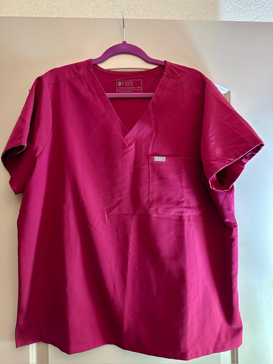 Tops - FIGS Catarina Deep Cranberry scrub top Womens XXL